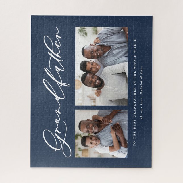 Modernes Kleinstgeschenk für Großvater mit mehrere Puzzle (Vertikal)