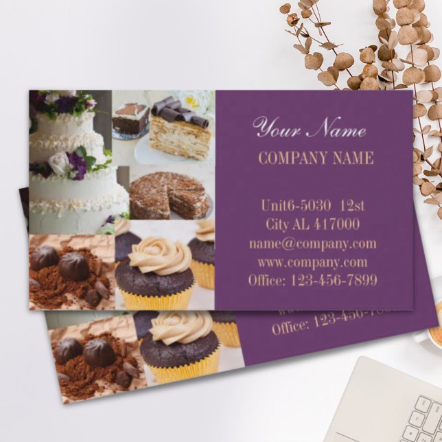 Modernes Konditorgebäck Visitenkarte (Modern dessert cake cupcake baker bakery business card)