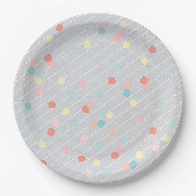 Modernes Konfettpapier-Party Pappteller (Vorderseite)