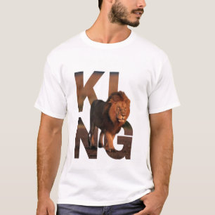 Modernes König-Löwe-Grafik-T-Shirt - Fette Typogra T-Shirt