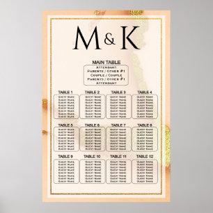 Modernes Korallen Abstrakt Phantastische Hochzeitp Poster