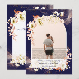 Modernes Korallenfloral FOTO DANKEN Dankeskarte