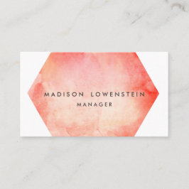 Modernes korallenrotes Aquarell-helles Chic Visitenkarte