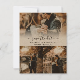 Modernes Kraft Paper Wedding Foto Ankündigung