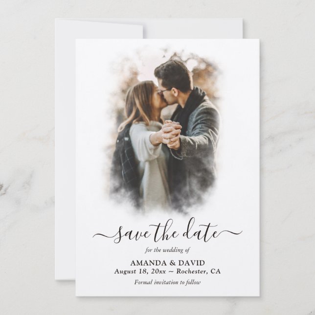 Modernes Kraft Paper Wedding Foto Save The Date (Vorderseite)