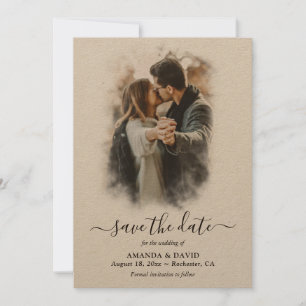 Modernes Kraft Paper Wedding Foto Save The Date