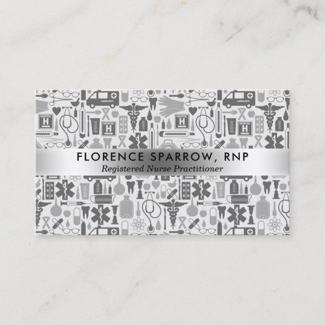Modernes Krankenschwester-Krankenpflege-Muster Visitenkarte (Vorderseite)