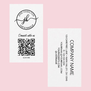 Modernes Kreis-Geschäftslogo mit QR-Code Visitenkarte
