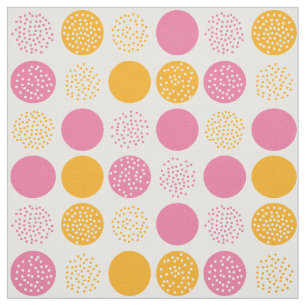Modernes Kreis-Punkt-Rosa-orange weißes Gewebe Stoff