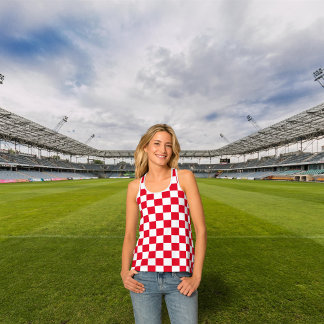 Modernes kroatisches rotes Prüfbrett-Muster Tanktop