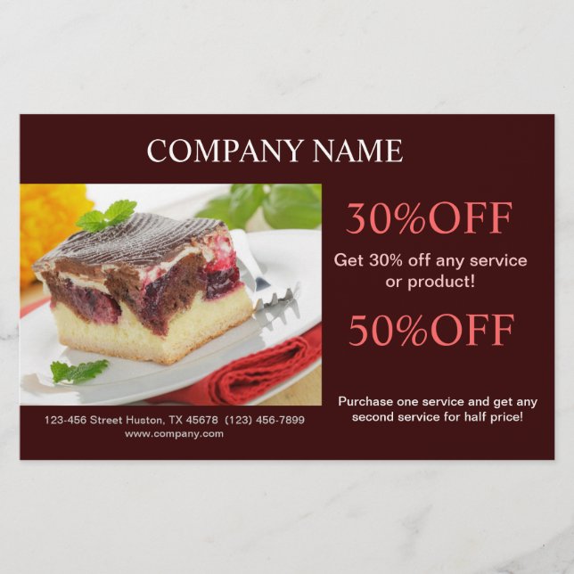 Modernes Kuchengebäck Flyer (Vorne)