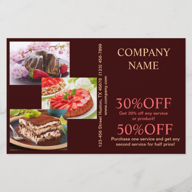 Modernes Kuchengebäck Flyer (Vorne)