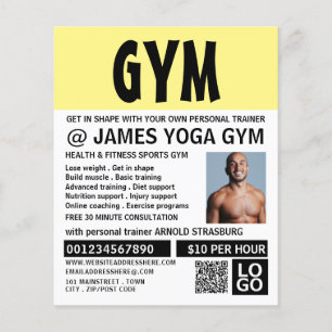 Modernes Kühl, Personal Trainer, Gymnastikwerbung Flyer