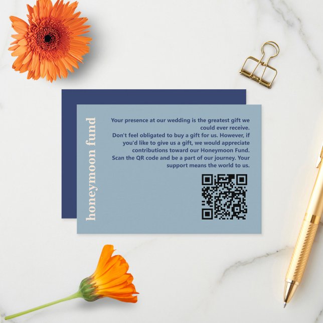 Modernes, kühne Typografie Wedding Honeymoon Fund Begleitkarte (Von Creator hochgeladen)