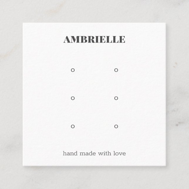 Modernes, kühnes Schmuckstück 3 Gestüt Earring Dis Quadratische Visitenkarte (Vorderseite)