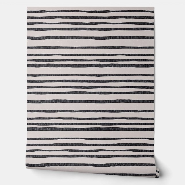 Modernes Kunsthandwerk: kühne schwarze Streifen Tapete (Abrollen)