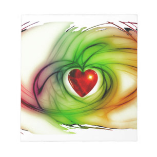 Modernes Kunstherz, schicke Liebe Mustergeschenke  Notizblock