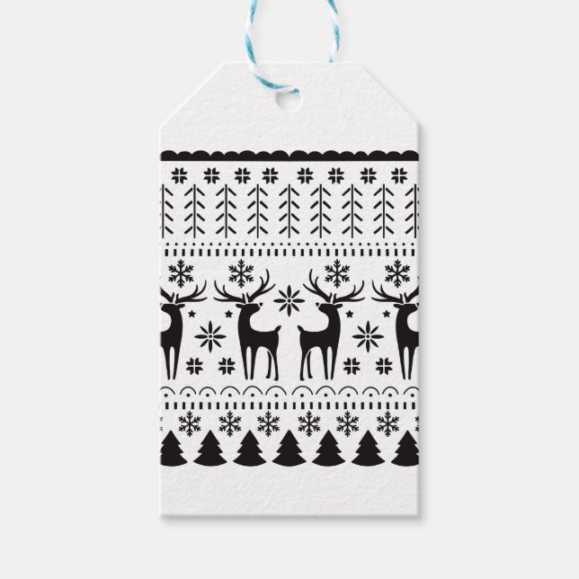 Modernes Kunsthistorisches Rentier Geschenkanhänger (Vorderseite)