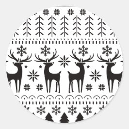 Modernes Kunsthistorisches Rentier Runder Aufkleber