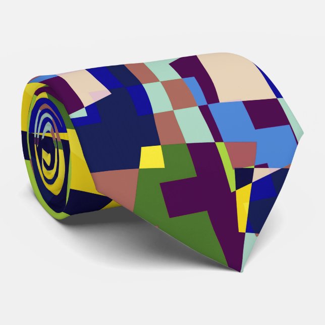 Modernes künstlerisches Terrazzo Stil Muster Krawatte (Gerollt)
