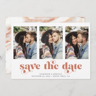 Modernes Kupfergold-Rose Save the Date