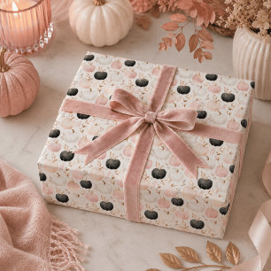 Modernes Kürbismonogramm – Personalisierter Anfang Geschenkpapier