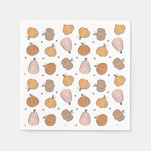 Modernes Kürbismuster - Papier Napkins Serviette