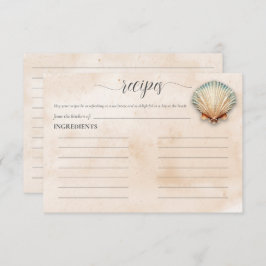 Modernes Küstenmeer - Sand-Brautparty Rezept Begleitkarte