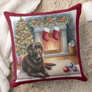 Modernes Labrador Retriever Dog Weihnachtsfeiertag Kissen