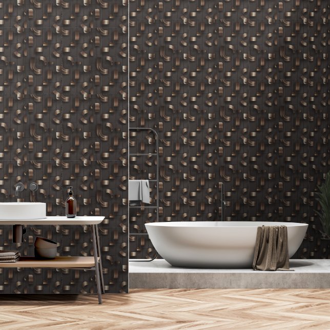 Modernes Labyrinth (Metallisch) Luxus Tapete (Badezimmer)