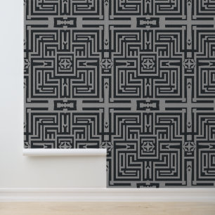 Modernes Labyrinth: Schlichte Geometrische Art Dec Tapete