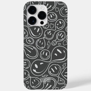 Modernes Lächeln Lächeln Muster dunkelgrau Case-Mate iPhone 14 Pro Max Hülle
