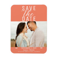 Modernes Lachs Pink Save the Date Hochzeitsfest Fo
