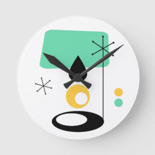 Modernes Lampendesign aus der Mitte des Jahrhunder Runde Wanduhr