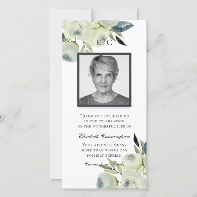 Modernes Land Rustikale Aquarellbilder Dankeskarte (Vorderseite)