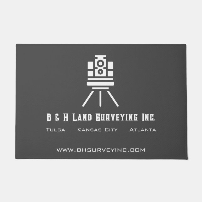 Modernes Land Surveyor Business Fußmatte (Vorderseite)