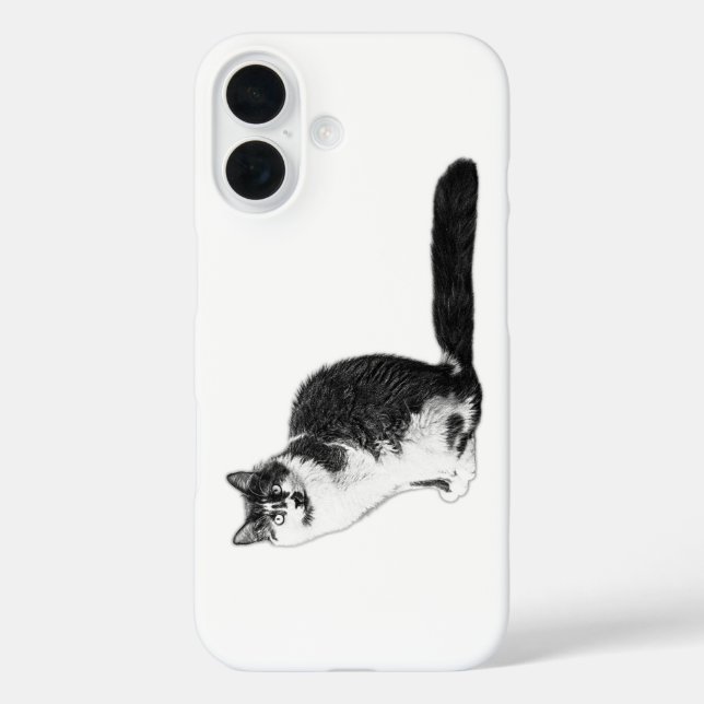Modernes, langhaariges iPhone-Gehäuse für Katzen Case-Mate iPhone Hülle (Rückseite)
