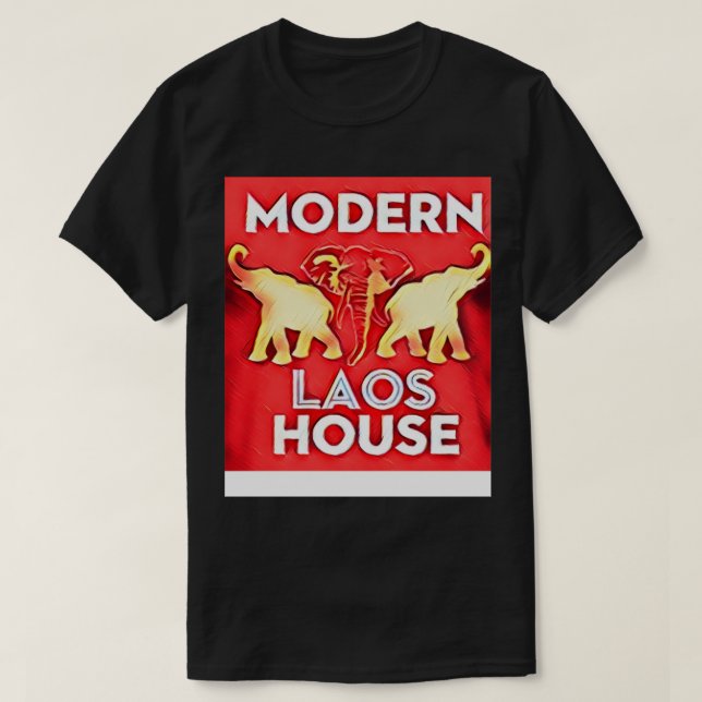 Modernes Laos Haus T-Shirt (Design vorne)
