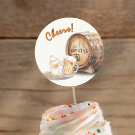 Modernes Lässiges Bier-Windel Runder Aufkleber