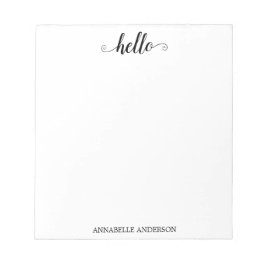 Modernes Lässiges, elegantes Script Black Gray Hal Notizblock