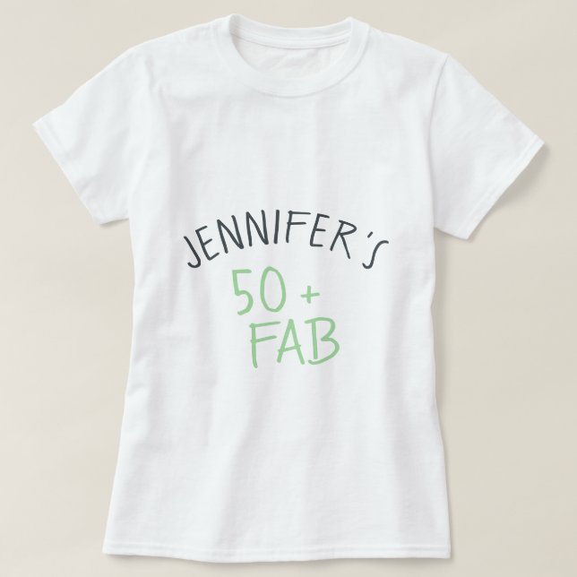 Modernes Lässiges Grünes Schwarz 50 Fantastischer  T-Shirt (Design vorne)