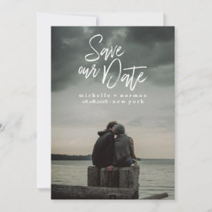 Modernes Lässiges Pinsel   FOTO SAVE THE DATE