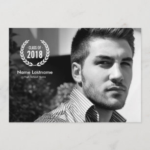 Modernes Laurel Wreath Foto Graduate Einladung