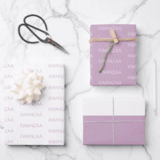Modernes Lavendel und weißes Kwanzaa Geschenkpapier Set