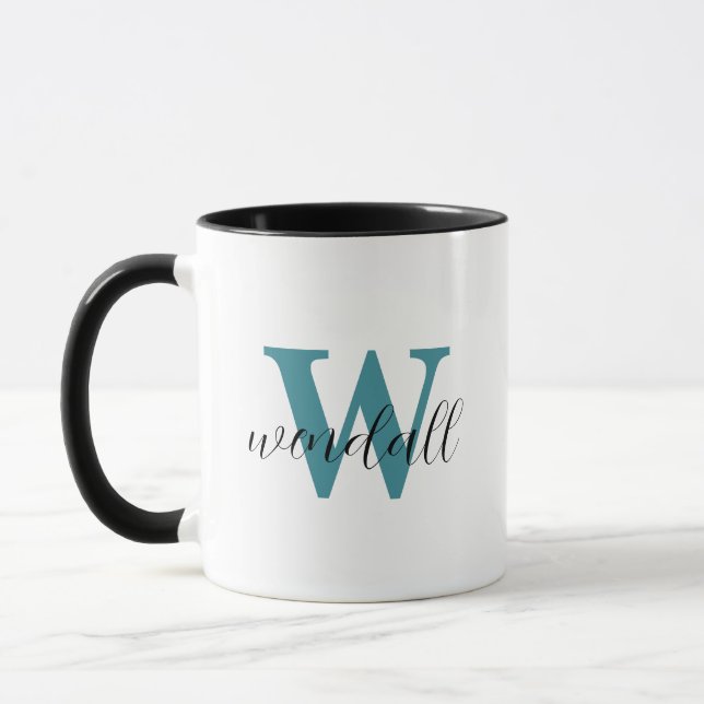 Modernes Layered-Personalisiertes Monogramm Tasse (Links)