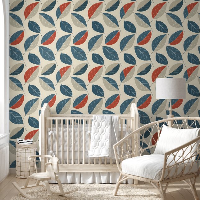 Modernes Leaf Motif Tapete (Kinder)