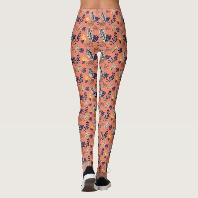 Modernes Leaf-Muster - Leggings (Rückseite)