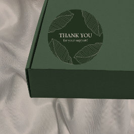 Modernes Leaf-Muster Vielen Dank für Ihr Verständn Runder Aufkleber