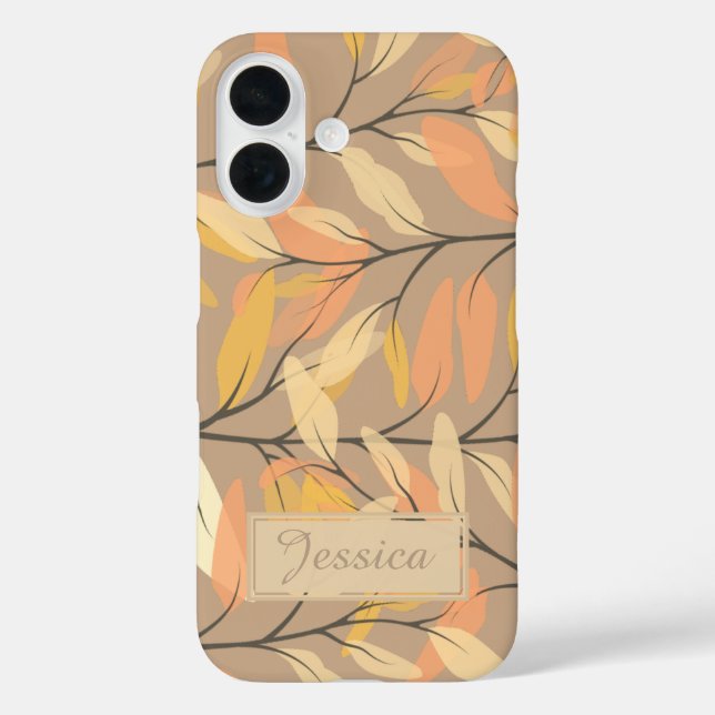 Modernes Leaf- und Branchenzeitmuster Personalisie Case-Mate iPhone Hülle (Rückseite)