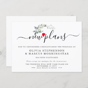 Modernes Leafed verschoben Event Neue Pläne Einladung